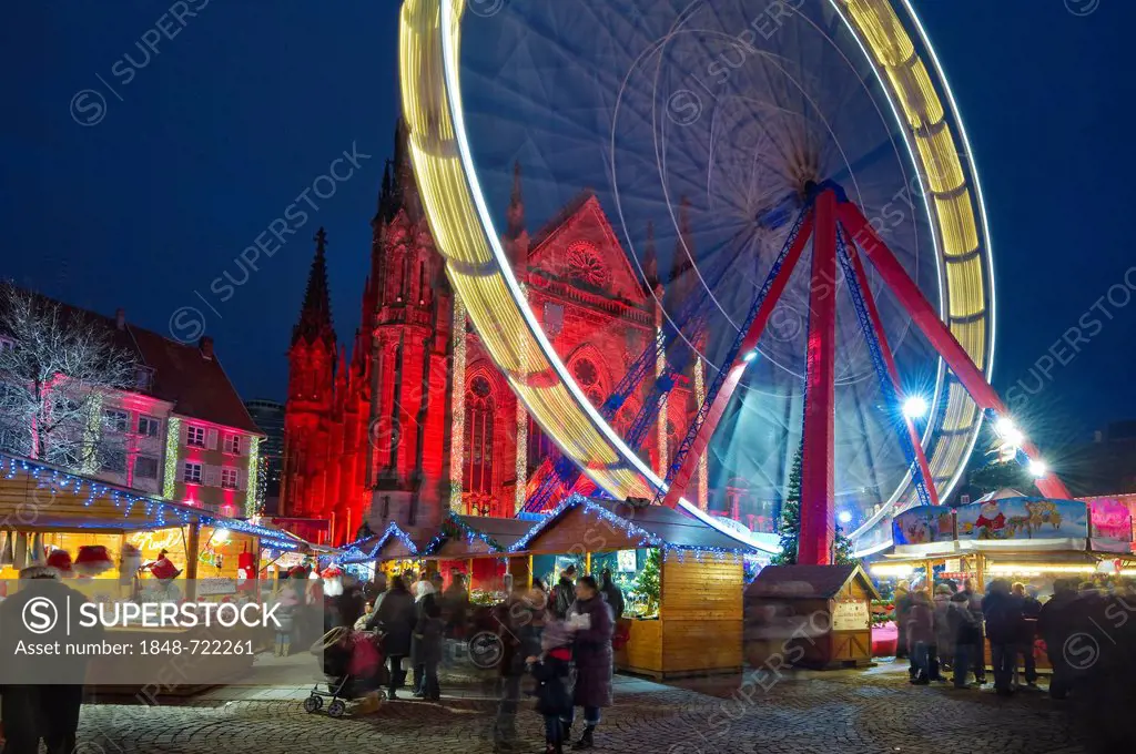 Christmas market, Mulhouse, Alsace, France, Europe