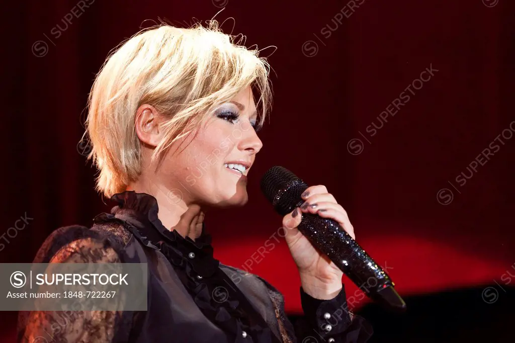 German pop singer Helene Fischer performing live at the Schlager Nacht 2012, pop music event, in Lucerne, Switzerland, Europe