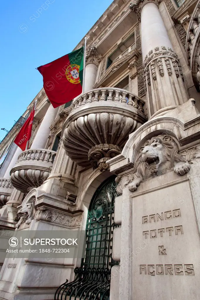 Headquarters of the Portuguese bank Banco Totta Acores, BTA, in Lisbon, Portugal, Europe