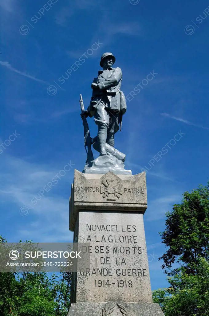 War monument, Novacelles, Haute Loire, Auvergne, France, Europe