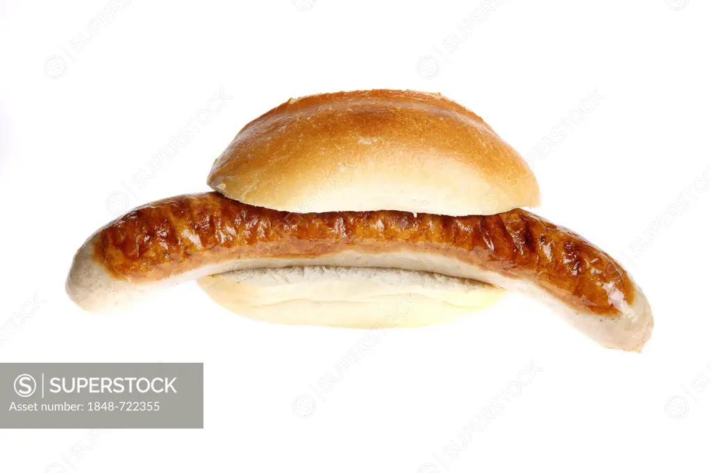 Fast food, grilled sausage in a bun