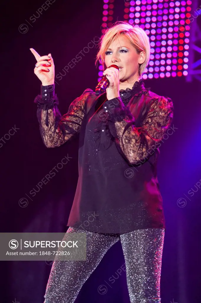German pop singer Helene Fischer performing live at the Schlager Nacht 2012, pop music event, in Lucerne, Switzerland, Europe