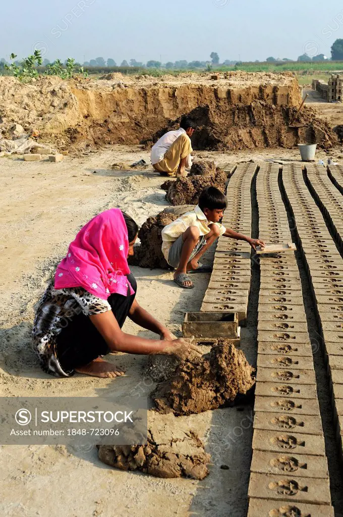 Workers living in bonded labour in a brickyard, child labor is rampant, most of the workers belong to the Christian minority in Pakistan and are parti...