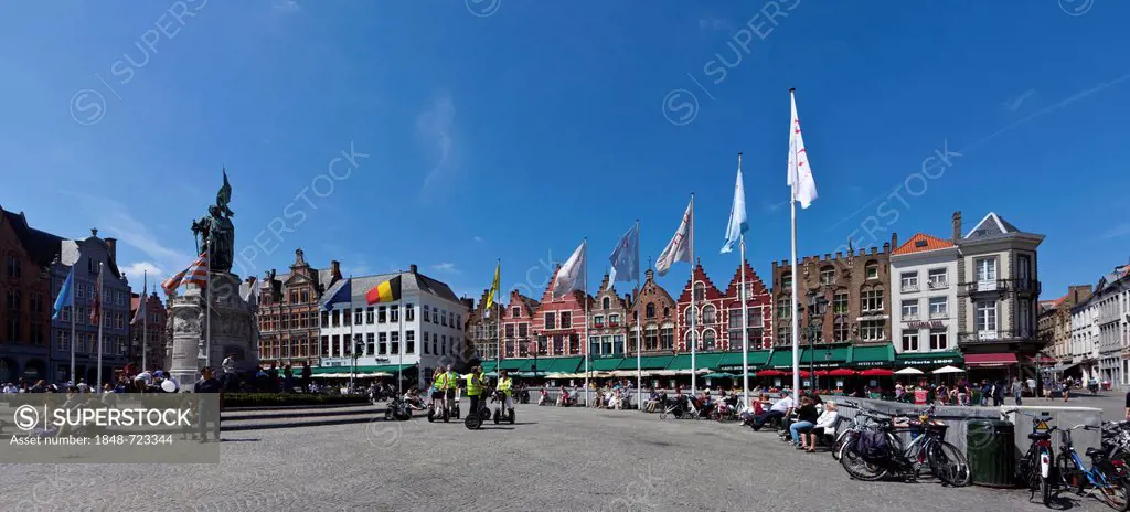 Provinciaal Hof, Provincial Court, Grote Markt square, historic centre of Bruges, UNESCO World Heritage Site, West Flanders, Flemish Region, Belgium, ...