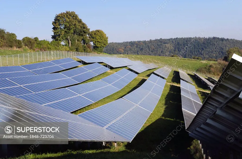 Solar farm near Landshut, photovoltaics, Bavaria, Germany, Europe