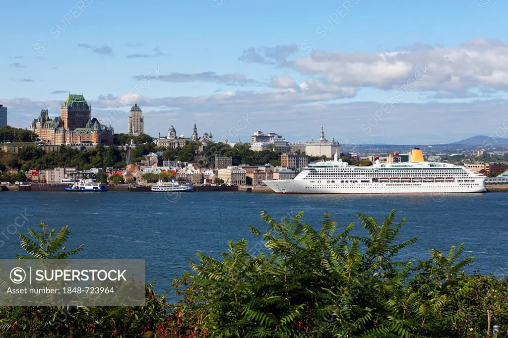 St. Lawrence River and Old Quebec City, UNESCO World Heritage Site, Quebec, Canada