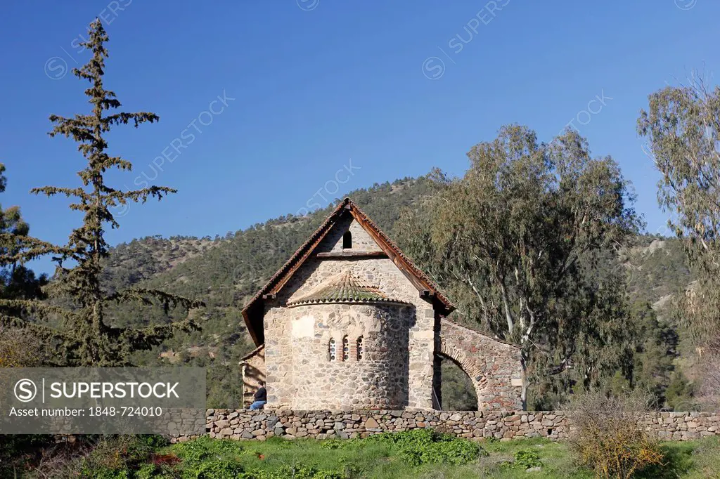 Panagia tis Asinou, barn roof church, UNESCO World Heritage Site, Troodos Mountains, Southern Cyprus, Greece, Europe