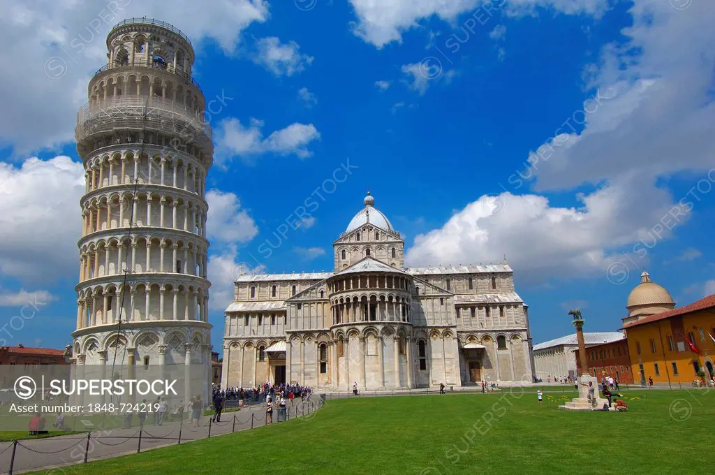 Duomo, cathedral, Leaning Tower, Piazza del Duomo, Cathedral Square, UNESCO World Heritage Site, Campo dei Miracoli, Pisa, Tuscany, Italy, Europe