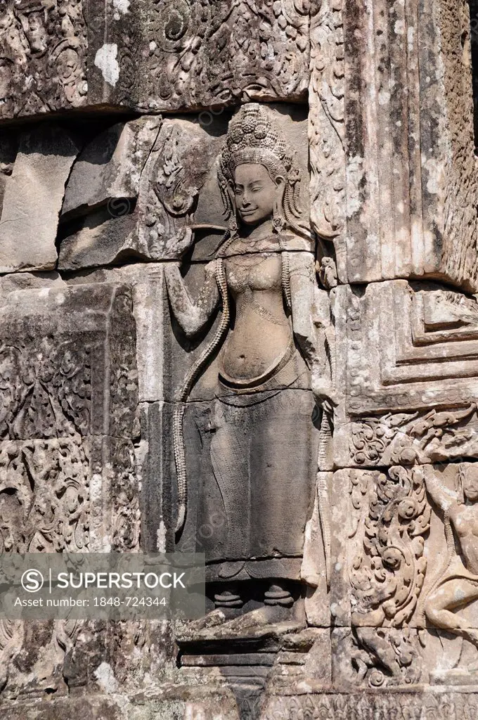 Apsara, Bayon, Angkor Thom, Siem Reap, Cambodia, Southeast Asia