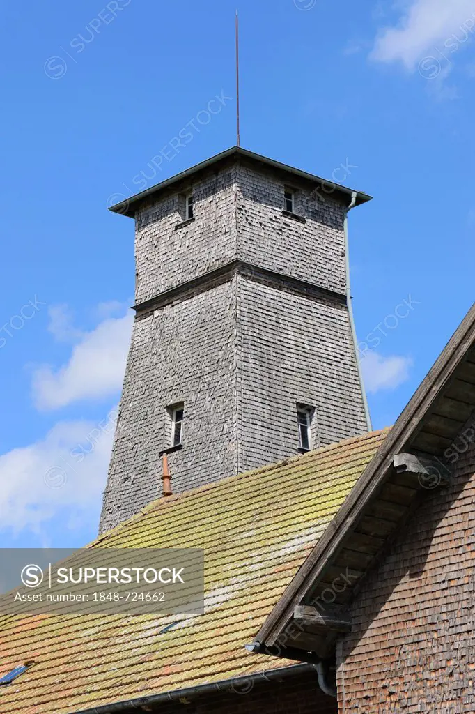 Salt drilling tower, Alte Saline saltworks, Bad Duerrheim, Black Forest, Baden-Wuerttemberg, Germany, Europe