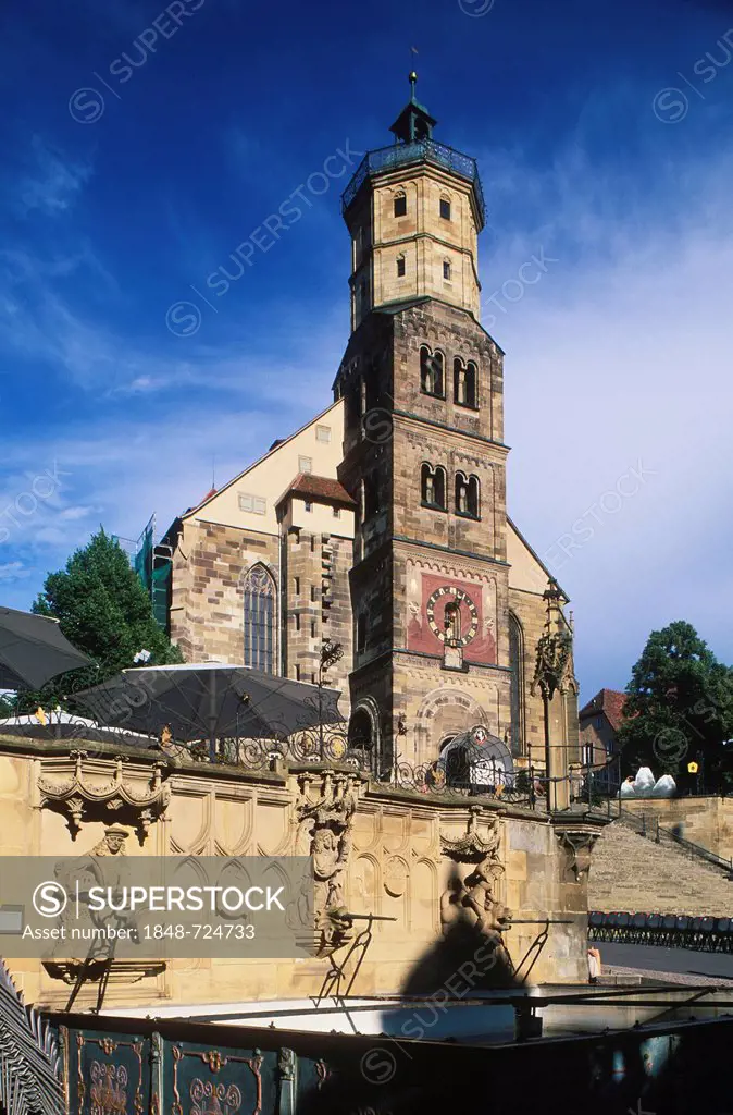 City Church of St. Michael, Schwaebisch Hall, Hohenlohe, Baden-Wuerttemberg, Germany, Europe