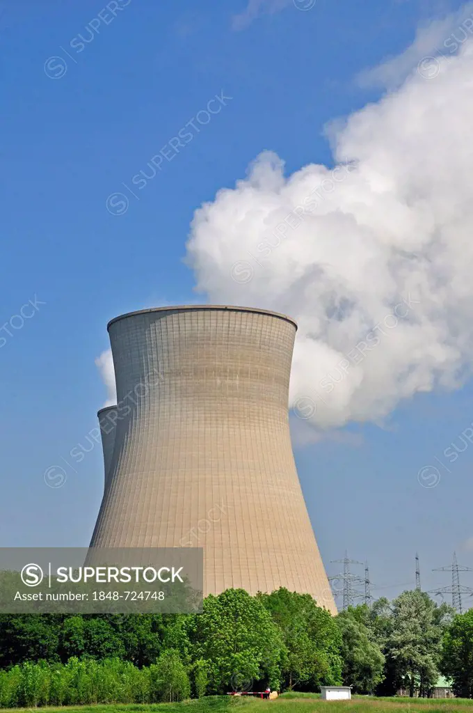 Gundremmingen nuclear power plant, most powerful German nuclear power plant, Gundremmingen near Guenzburg, Bavaria, Germany, Europe, PublicGround