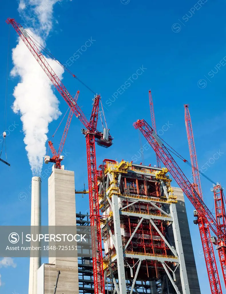 New construction of Block 9 of the GKM Mannheim Power Plant in Mannheim, Baden-Wuerttemberg, Deutschlsnd, Europe
