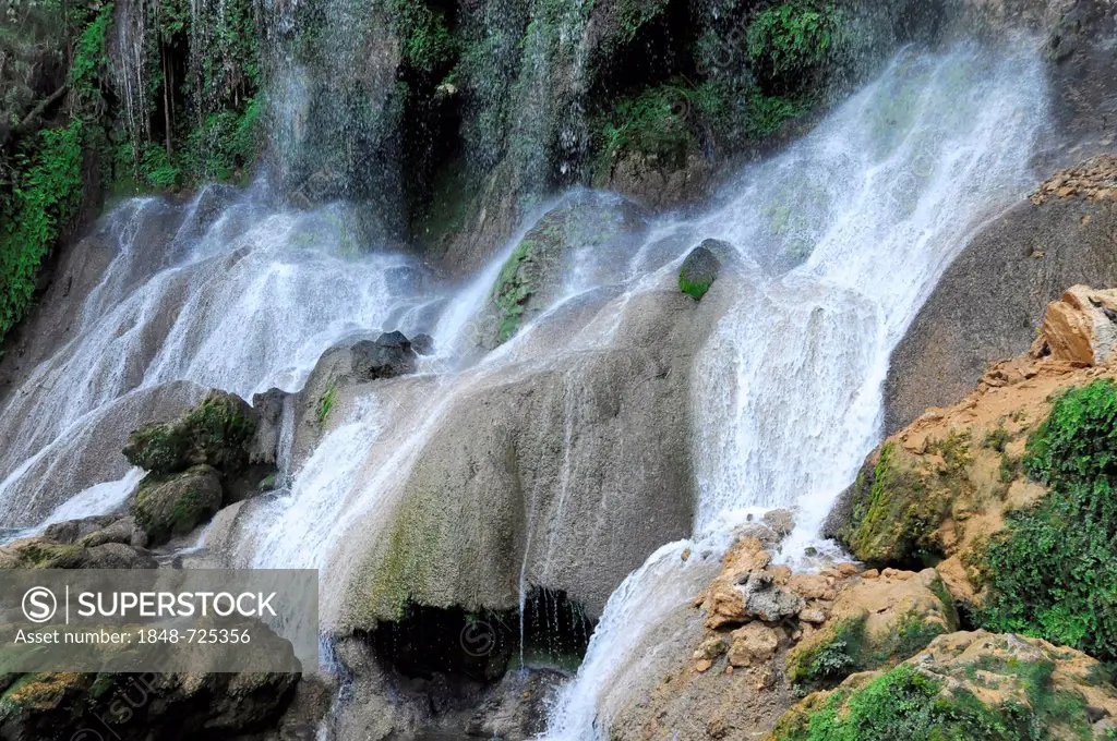 Waterfall in the El Nicho Natural Park, Parque El Nicho, near Cienfuegos, Cuba, Greater Antilles, Caribbean, Central America, America