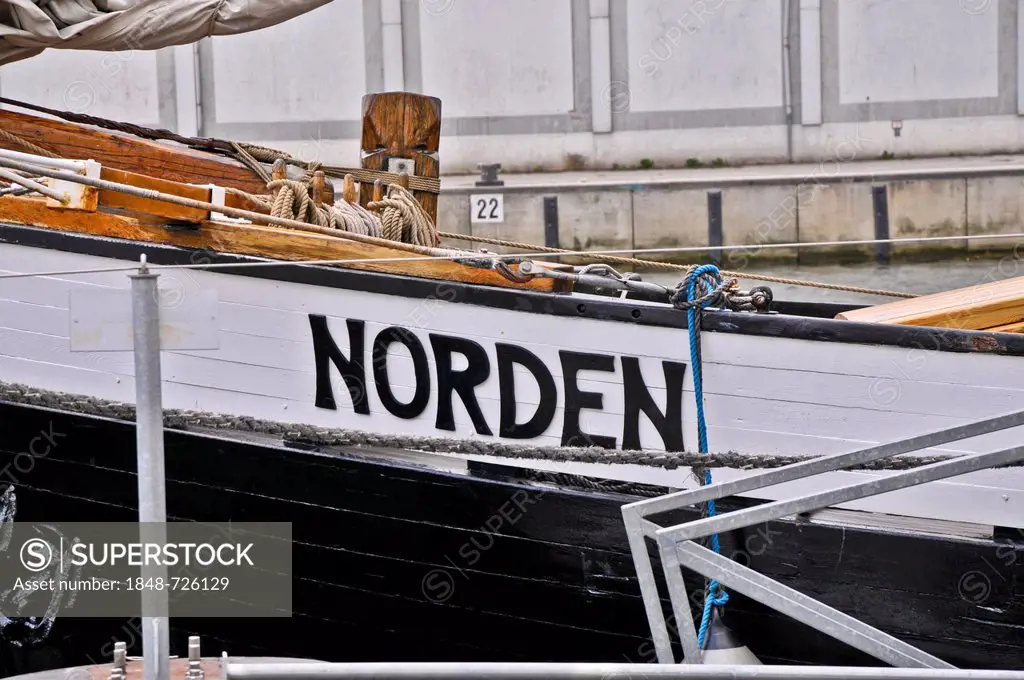 Ship Norden in the port of Neustadt in Holstein, Schleswig-Holstein, Northern Germany, Germany, Europe