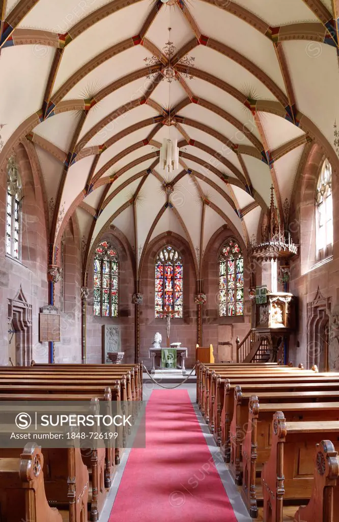 Interior view, church of St. Peter and Paul, Hirsau Benedictine Abbey, Hirsau, Calw, Northern Black Forest, Baden-Wuerttemberg, Germany, Europe