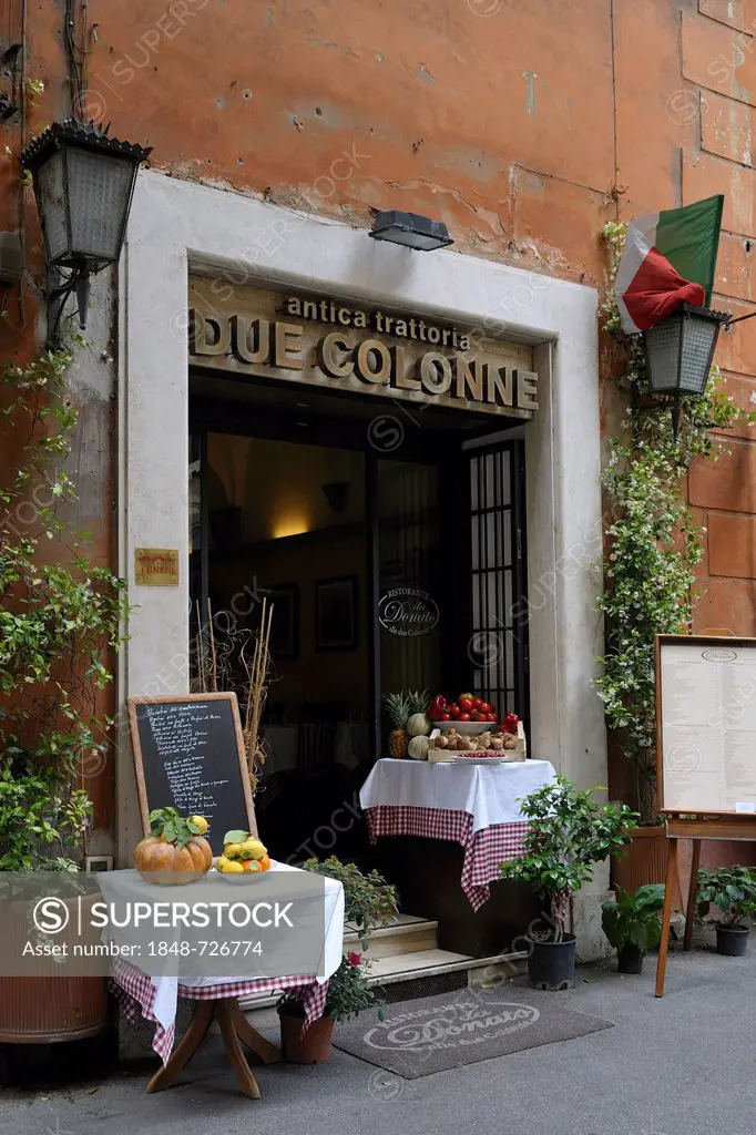 Entrance of a typical Trattoria, Rome, Italy, Europe