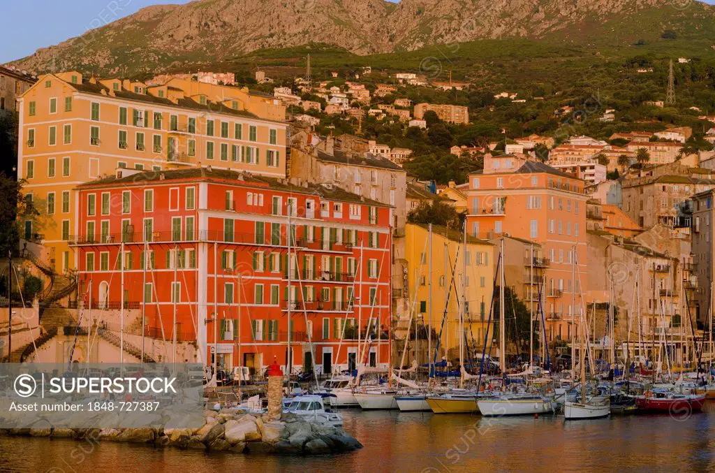 Vieux Port, old harbour of Bastia, Saint Joseph, Bastia, Corse, Corsica, France, Europe