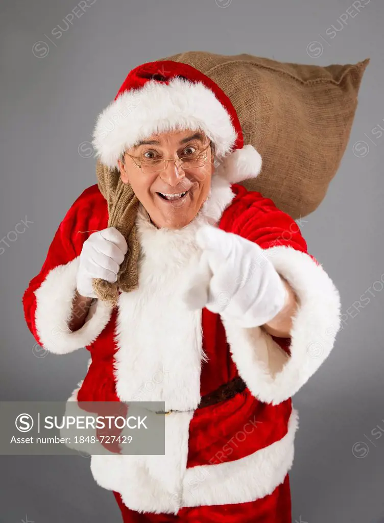 Santa Claus holding a sack