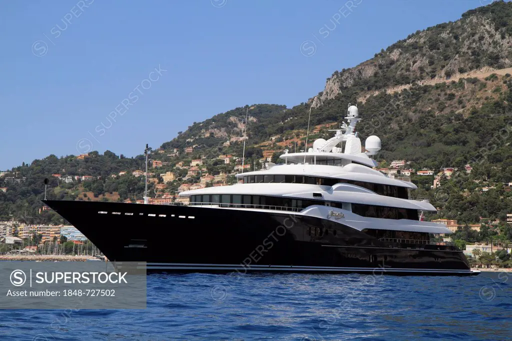 Motor yacht Amaryllis built by shipyard Abeking & Rasmussen, length 78.43m, built in 2011, at Cap Ferrat, Côte d'Azur, France, Mediterranean, Europe