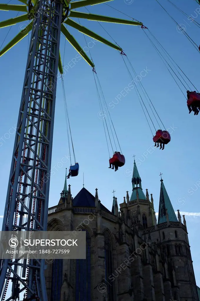 Funfair ride, Oktoberfest funfair, Erfurt, Thuringia, Germany, Europe, PublicGround