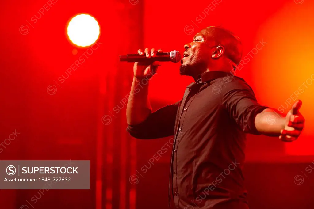 Singer and frontman Kelvin Swaby of the British indie rock band The Heavy performing live at the Lucerne hall of the KKL, Blue Balls Festival, Lucerne...