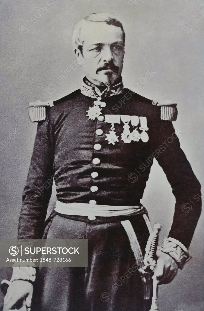 Historical photography, portrait of Charles Auguste Frossard, 1807-1875, French General in the Franco-Prussian War or Franco-German War, 1870-71