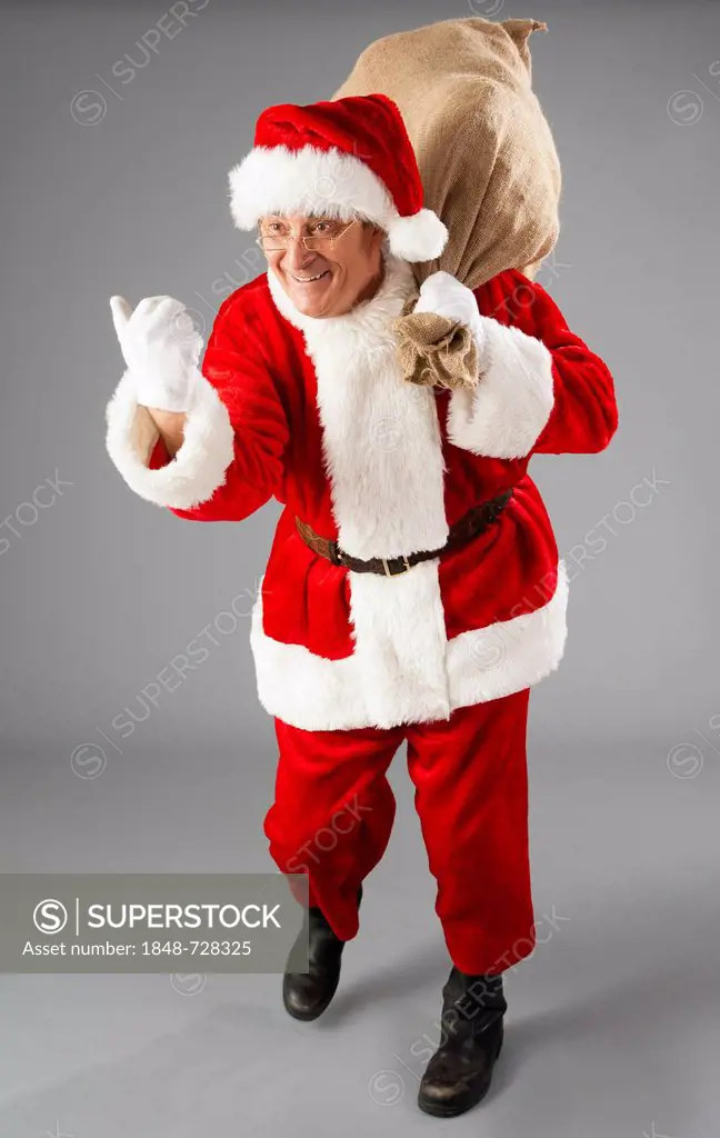 Santa Claus holding a sack