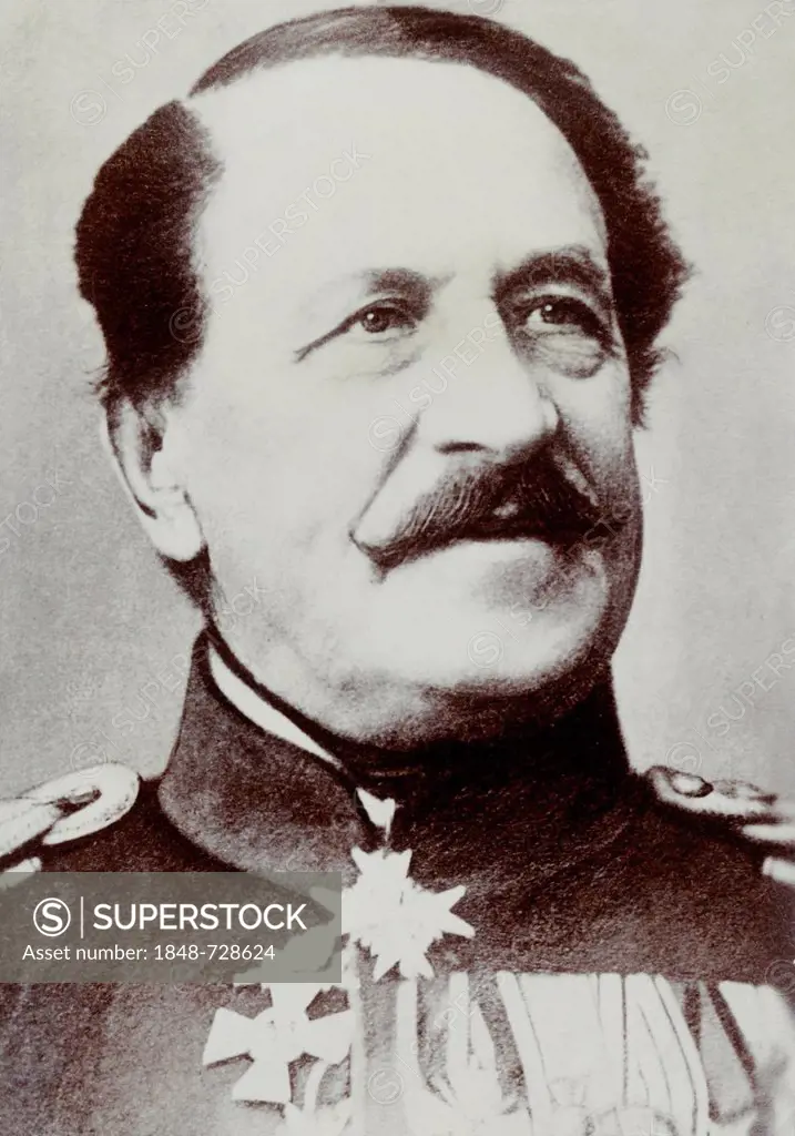 Historical photography, portrait of Heinrich Adolf von Zastrow, 1801-1875, Prussian general of the infantry, Franco-Prussian War or Franco-German War,...