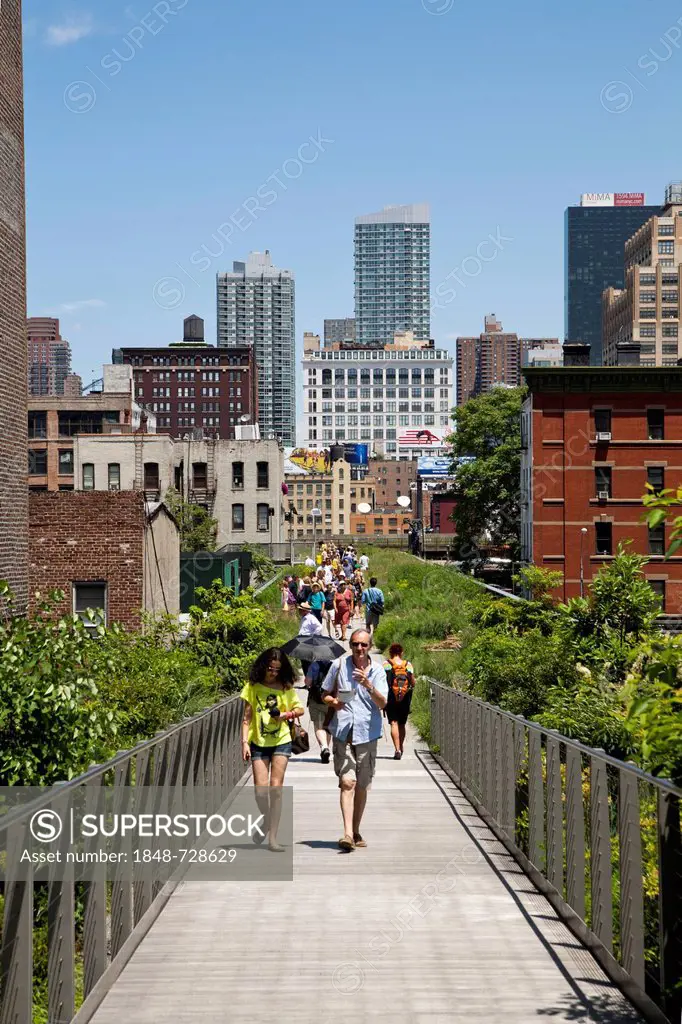 High Line Park, Lower West Side, Meatpacking District, Chelsea, Greenwich Village, Manhattan, New York City, USA