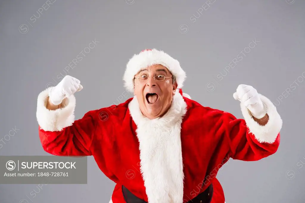 Cheering Santa Claus