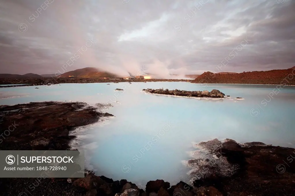 Geothermal power plant on the Blue Lagoon, Reykjanes peninsula, southern Iceland, Iceland, Europe