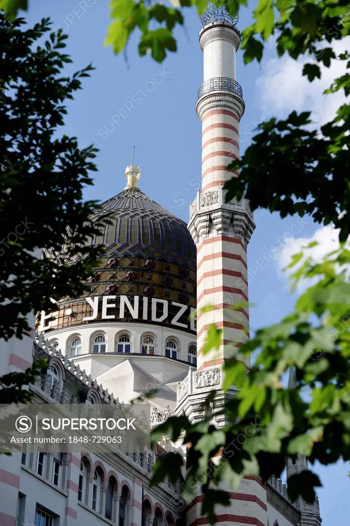 Tower and dome of the Yenidze building, Dresden, Florence of the Elbe, Saxony, Germany, Europe