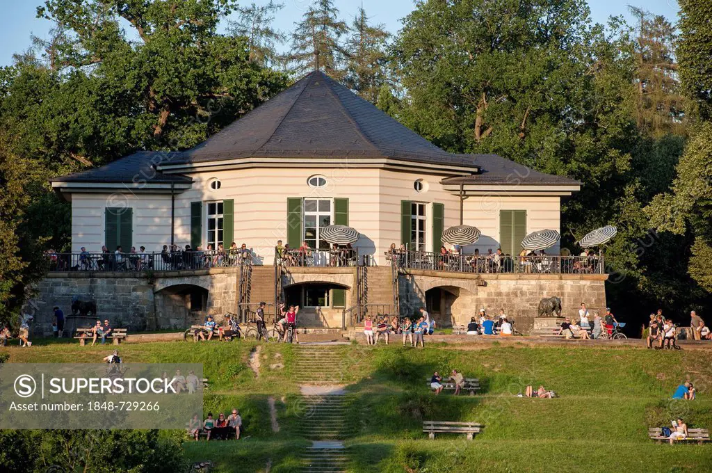Baerenschloessle castle, originally a summer residence, now a restaurant, Rotwildpark, Stuttgart, Baden-Wuerttemberg, Germany, Europe