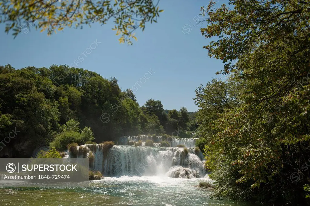 Waterfall, Krka National Park, Croatia, Southern Europe, Europe