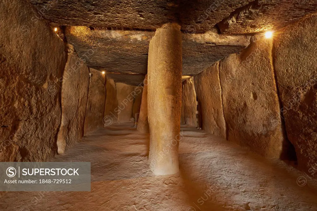 Dolmen of Menga, Menga Megalithic Dolmen, Antequera, Málaga province, Andalusia, Spain, Europe