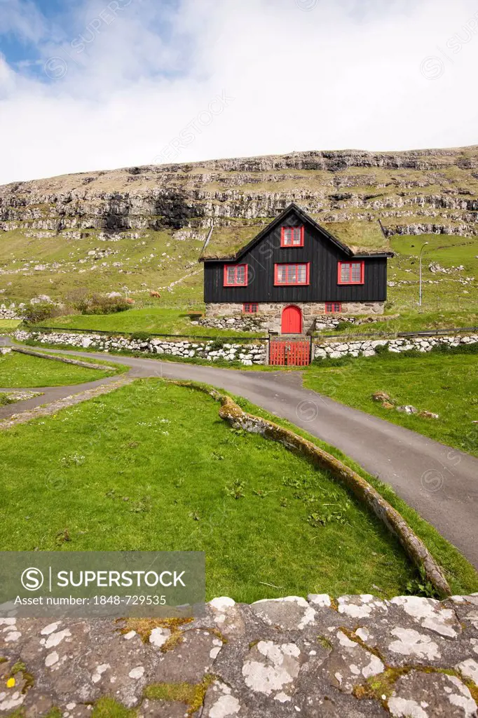 Bishop's Palace, Kirkjubour, Streymoy Island, Faroe Islands, Denmark, North Atlantic, Northern Europe, Europe