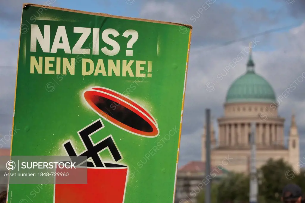 Protest against a neo-Nazi march, Potsdam, Brandenburg, Germany, Europe