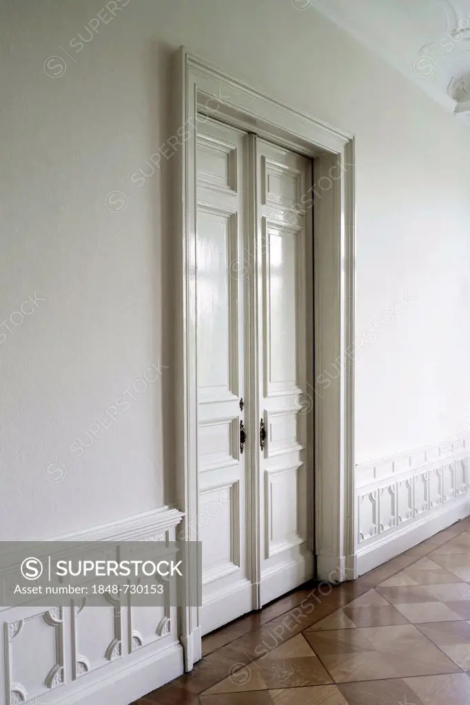 Sliding doors in a Berlin period apartment, Berlin, Germany, Europe
