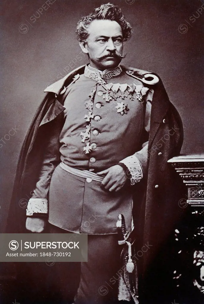 Historical photograph of Johann Baptist Ritter von Stephan, 1808-1875, General of the Royal Bavarian Army and commander of the 1st Royal Bavarian Infa...
