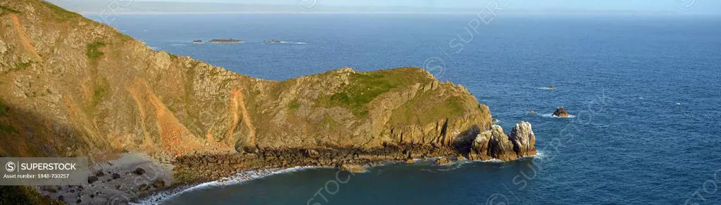 The rocky promontory Nez de Jobourg on the north-west of the Cotentin peninsula near Cap de la Hague, Basse-Normandie, France, Europe
