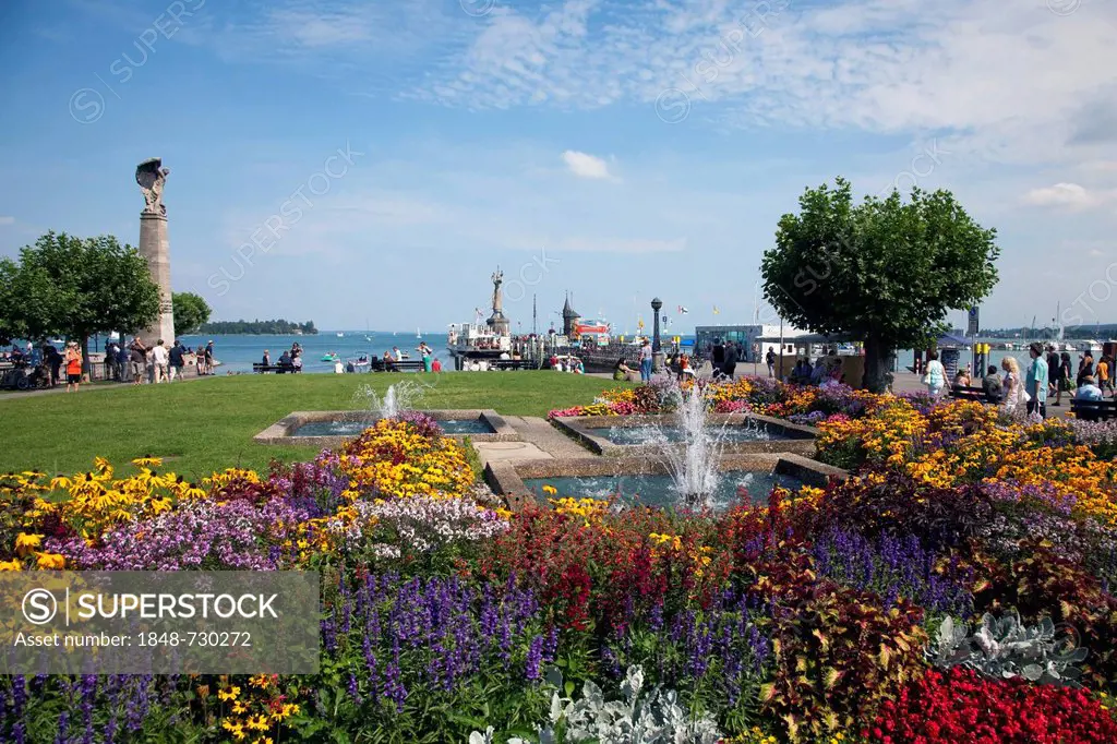 At the harbour entrance of Konstanz, Lake Constance, Baden-Wuerttemberg, Germany, Europe, PublicGround