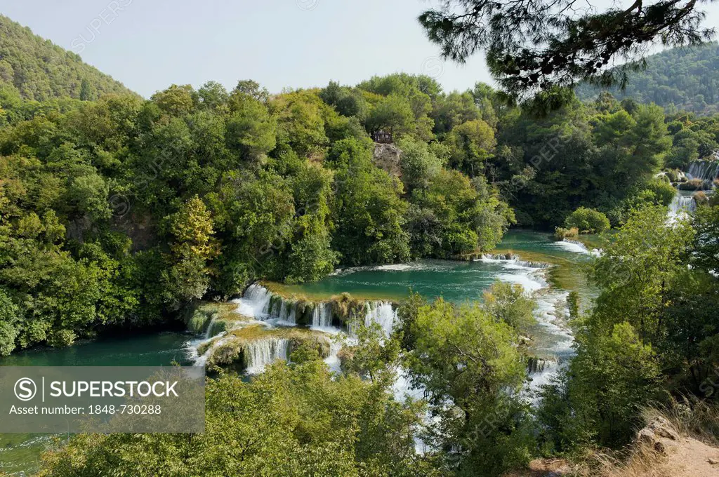 Waterfalls in Krka National Park, Skradin, Sibenik-Knin, Dalmatia, Croatia, Europe