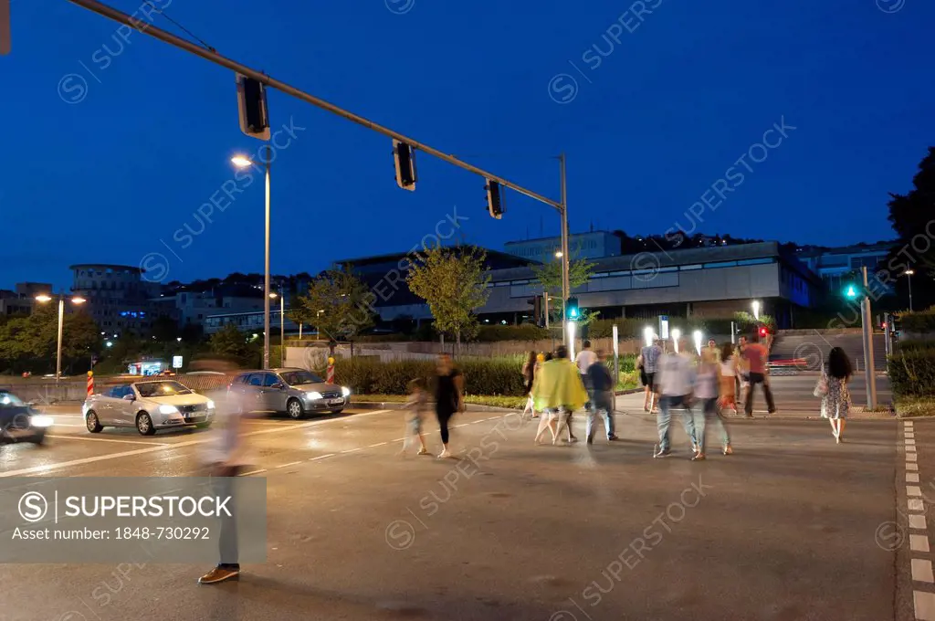 Pedestrian crossing, B14, Konrad-Adenauer-Strasse, Stuttgart, Baden-Wuerttemberg, Germany, Europe