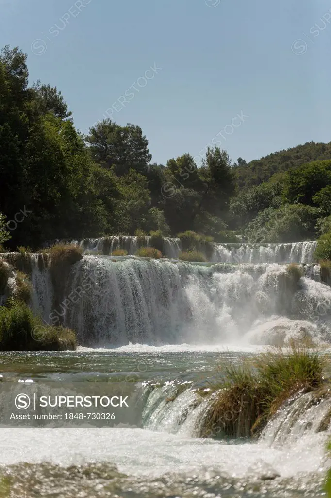 Waterfall, Krka National Park, Croatia, Southern Europe, Europe