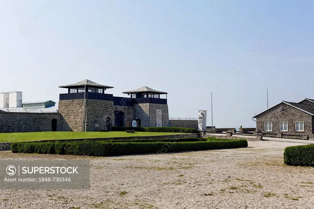 Gate of the Mauthausen concentration camp, Perg, Upper Austria, Austria, Europe