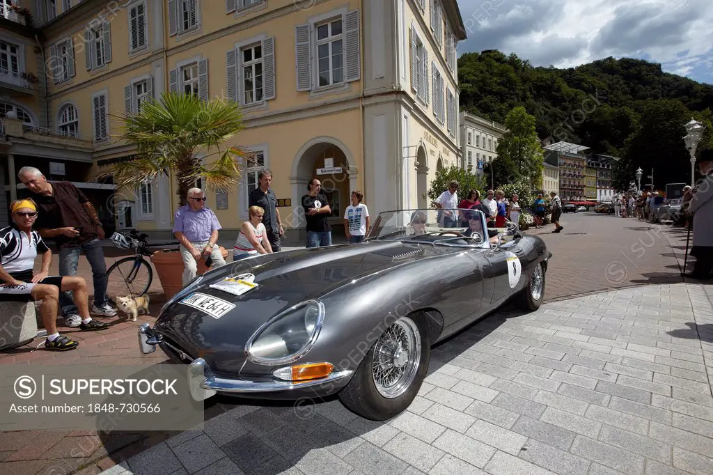 Jaguar E-Type, vintage car rally ADAC Mittelrhein Classic 2012, Bad Ems, Rhineland-Palatinate, Germany, Europe