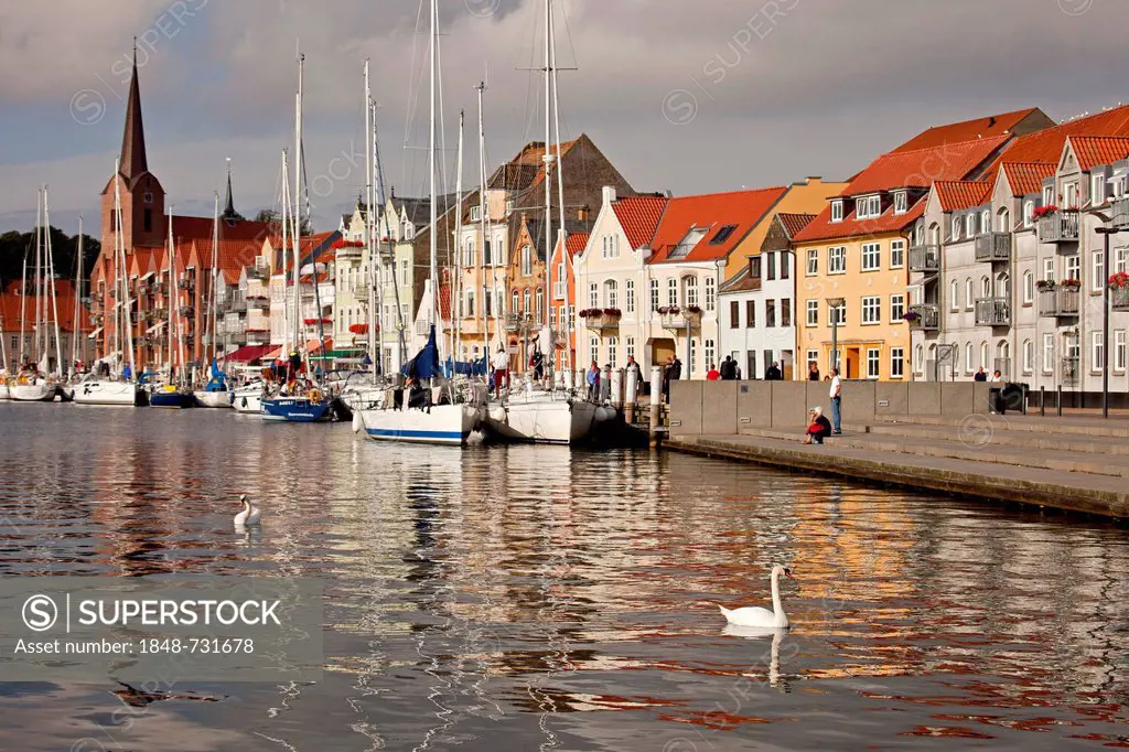 Waterfront and promenade in Sønderborg, Denmark, Europe