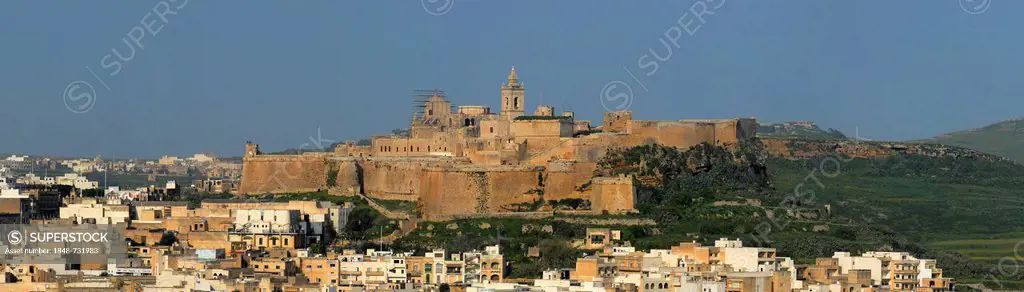 The Citadella or Citadel in the center of Victoria, the capital of Gozo or Ir-Rabat Ghawdex, Gozo, Malta, Europe