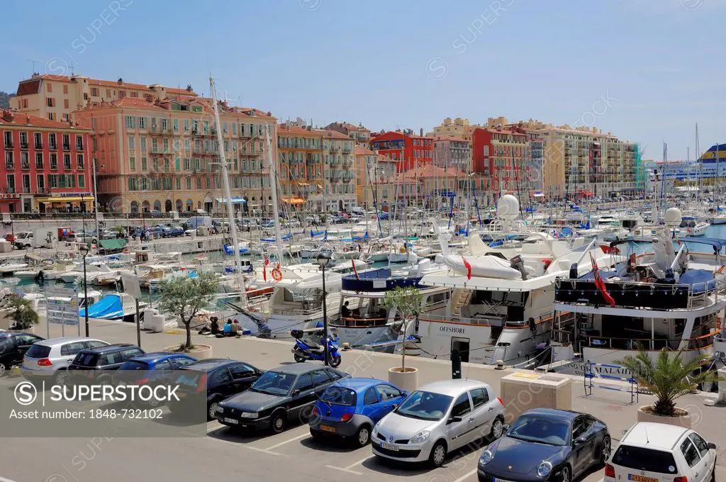 Boats in the port of Nice, Alpes-Maritimes department, Provence-Alpes-Cote d'Azur, Southern France, France, Europe, PublicGround